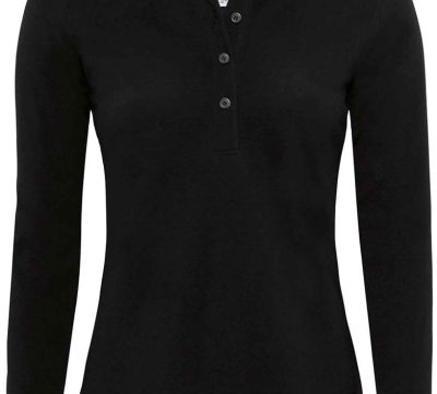 sale-b-c-bc0099180114801-safran-pure-dames-polo-lange-mouw-zwart-maat-l