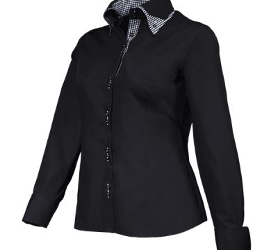 sale-giovanni-capraro-29303-20-dames-blouse-zwart-kraag-geblokt-maat-42